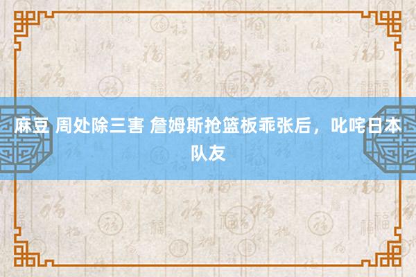 麻豆 周处除三害 詹姆斯抢篮板乖张后，叱咤日本队友