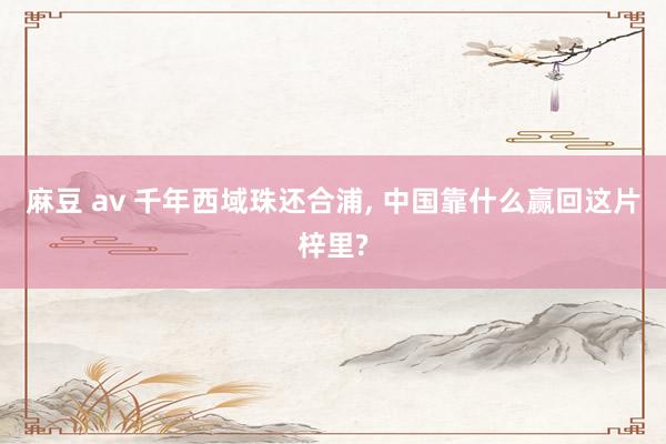 麻豆 av 千年西域珠还合浦， 中国靠什么赢回这片梓里?
