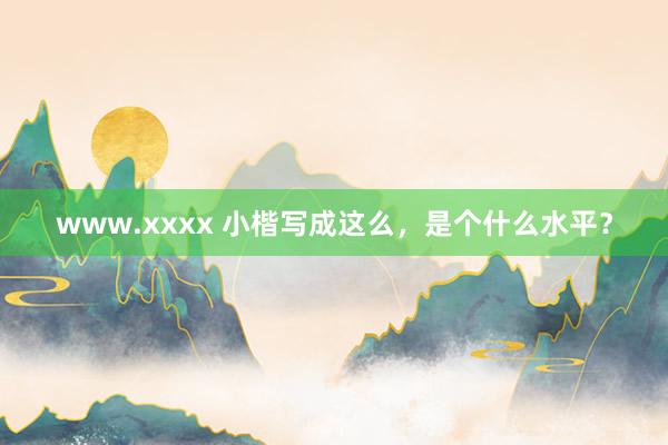 www.xxxx 小楷写成这么，是个什么水平？